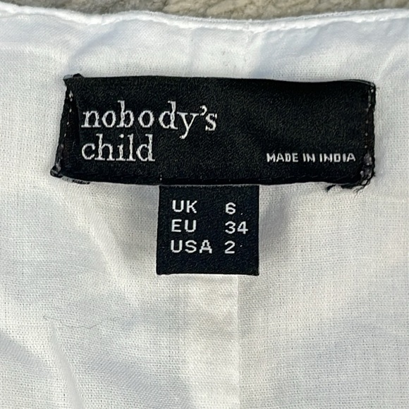 New Nobodys Child Piper Linen Blend V Neck Shift Dress Beachy White Sz 2 - Picture 7 of 11